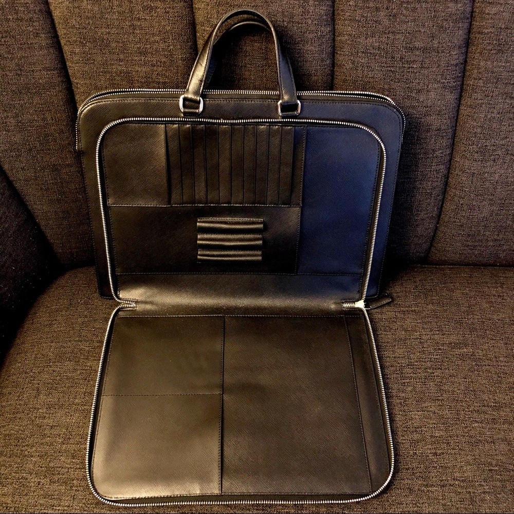 Prada Unisex Briefcase Borsa Viaggio Nero - Picture 4 of 8